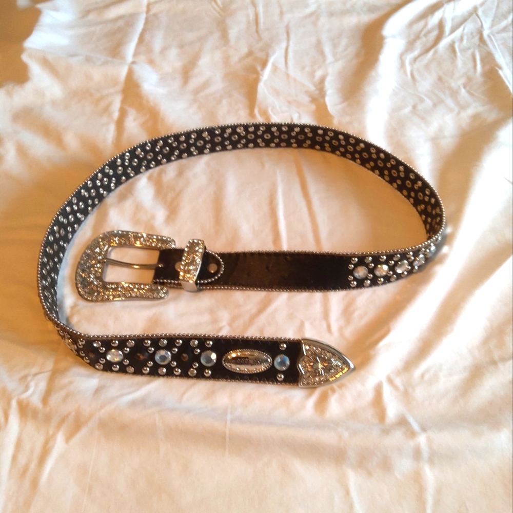 Western Black Bling Belt